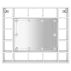 Mueble con espejo y LED blanco brillante 91x15x76,5 cm