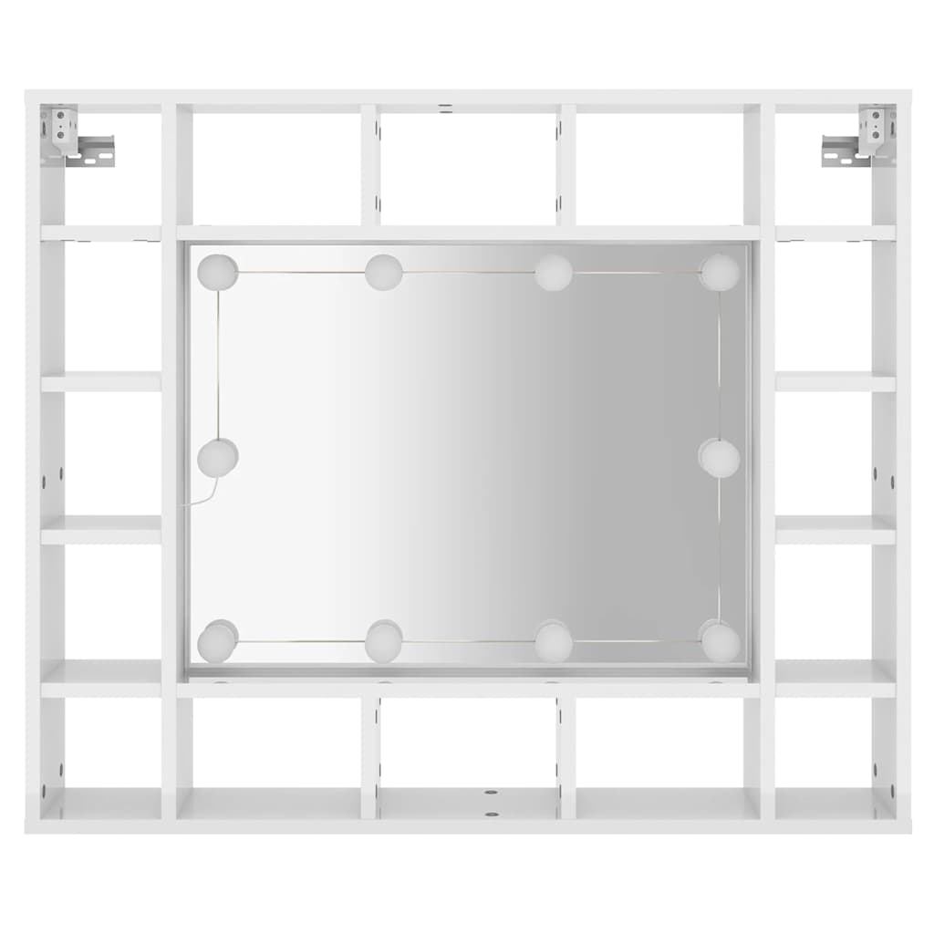 Mueble con espejo y LED blanco brillante 91x15x76,5 cm