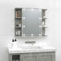 Mueble con espejo y luces LED blanco 90x31,5x62 cm