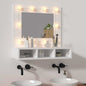 Móvel com Espelho e LED cinzento Sonoma 60x31,5x62 cm