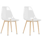 Sillas de comedor 2 unidades transparente PET
