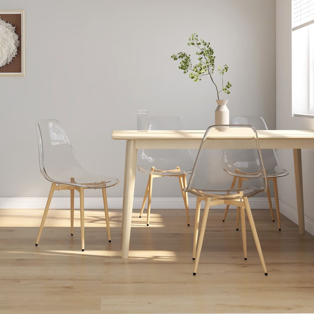 Sillas de comedor 2 unidades transparente PET