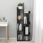 Armario de libros madera contrachapada negro 48x25,5x140 cm