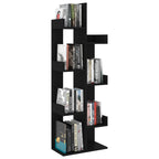 Armario de libros madera contrachapada negro 48x25,5x140 cm