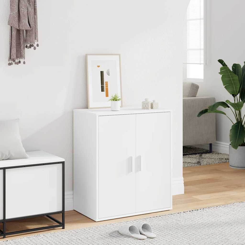 Zapatero de madera contrachapada blanco 31,5x35x70 cm