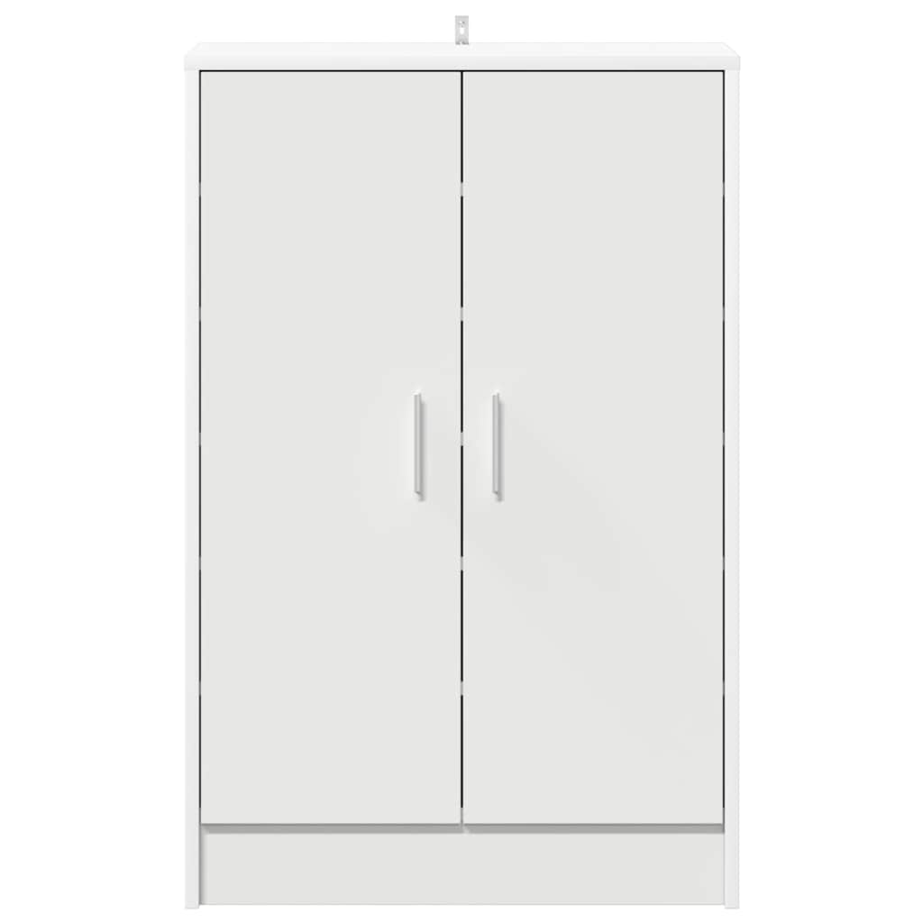Zapatero de madera contrachapada blanco 60x35x92 cm
