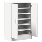 Zapatero de madera contrachapada blanco 60x35x92 cm