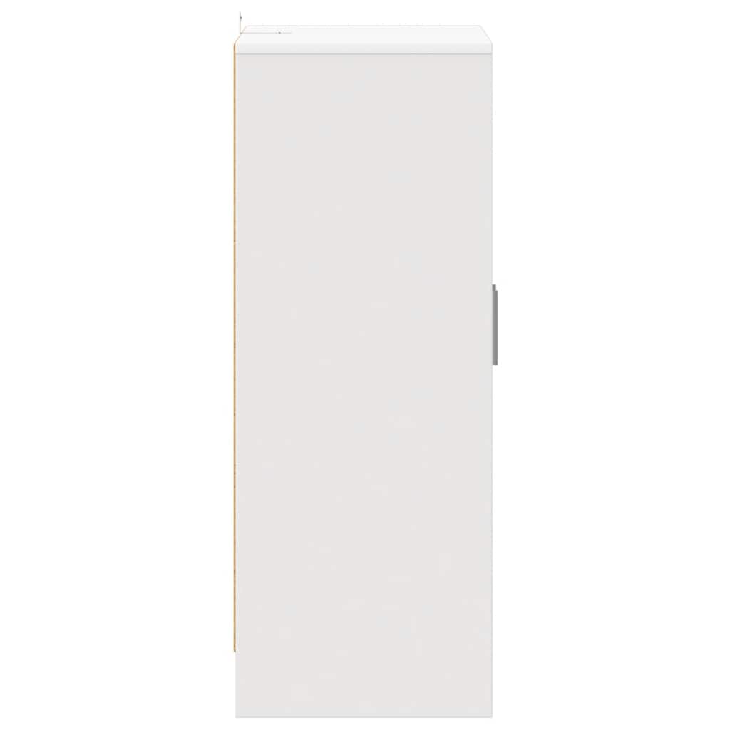 Zapatero de madera contrachapada blanco 60x35x92 cm