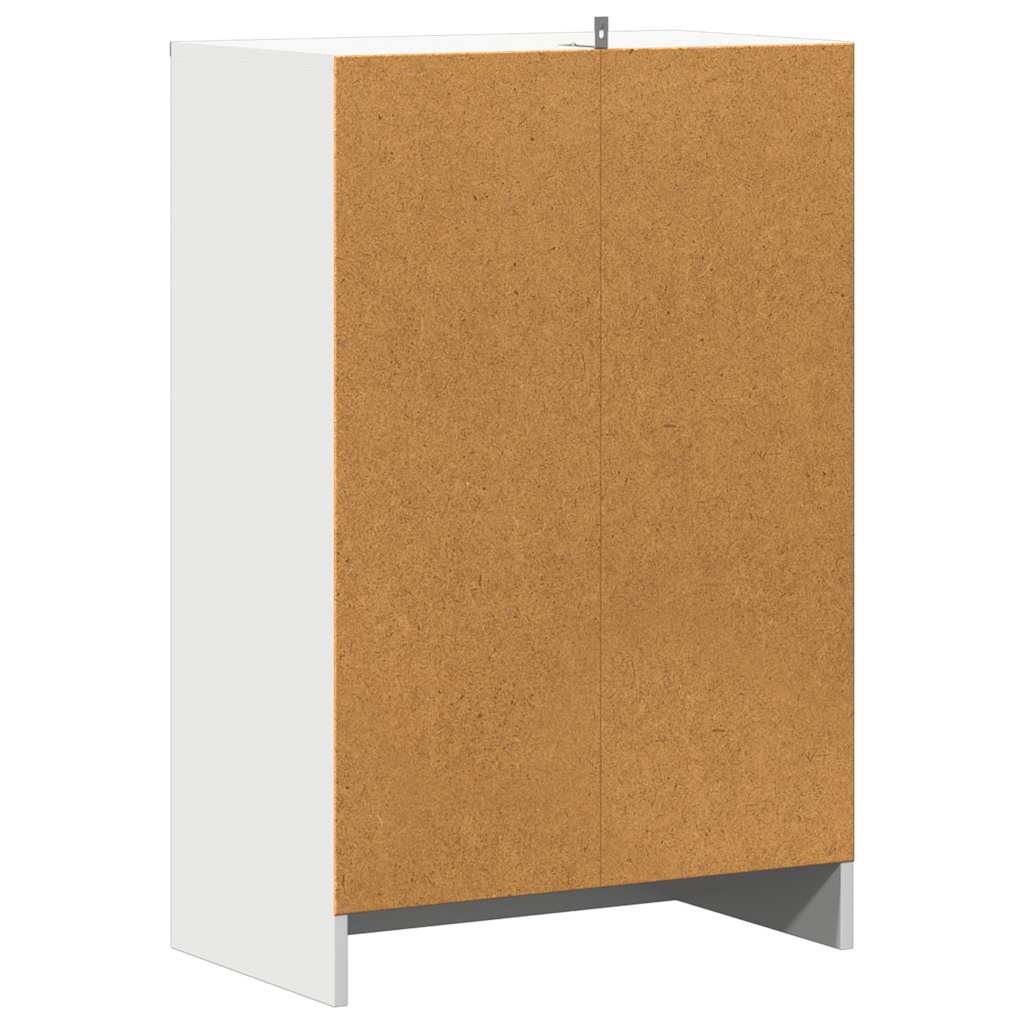 Zapatero de madera contrachapada blanco 60x35x92 cm