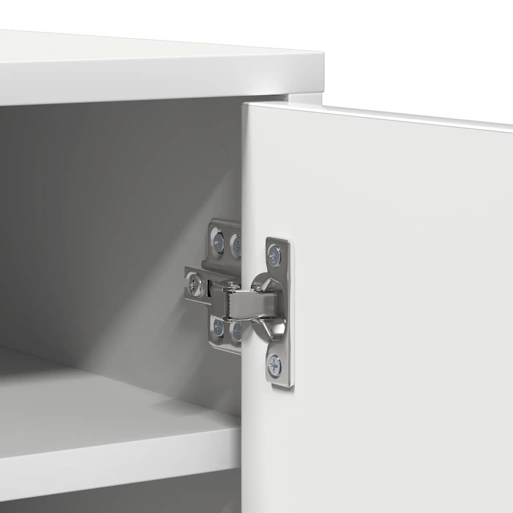 Zapatero de madera contrachapada blanco 60x35x92 cm