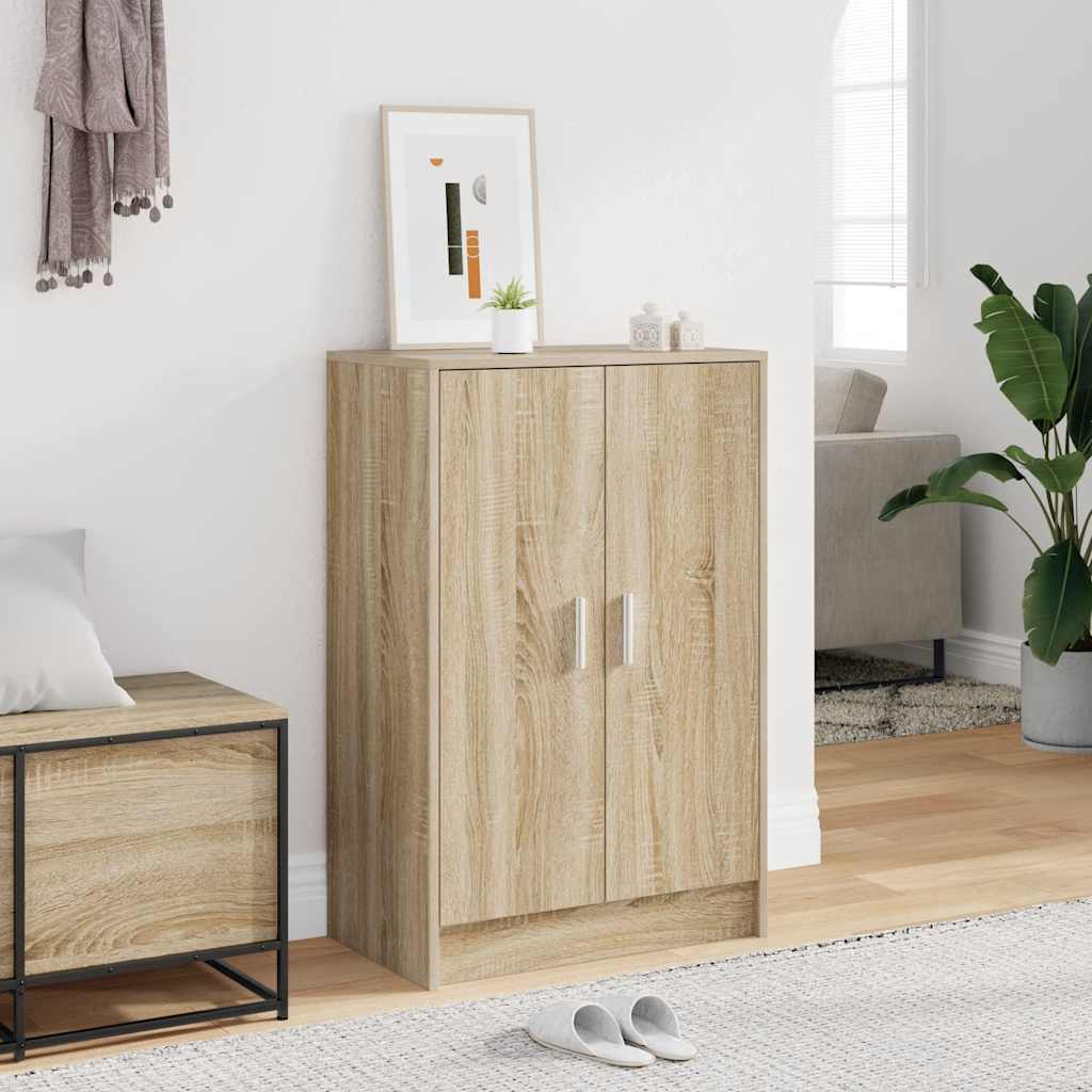 Zapatero de madera contrachapada blanco 60x35x92 cm
