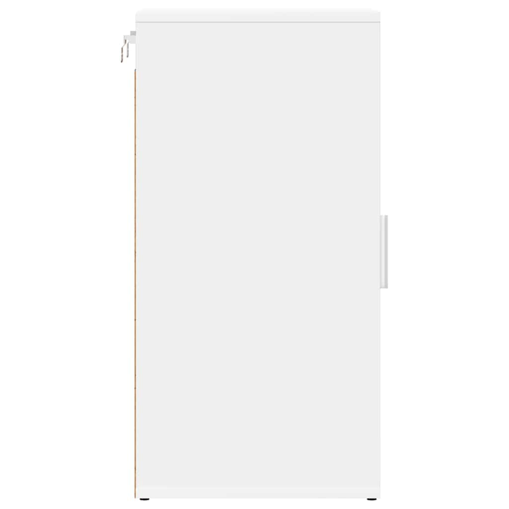 Zapatero de aglomerado blanco 32x35x70 cm