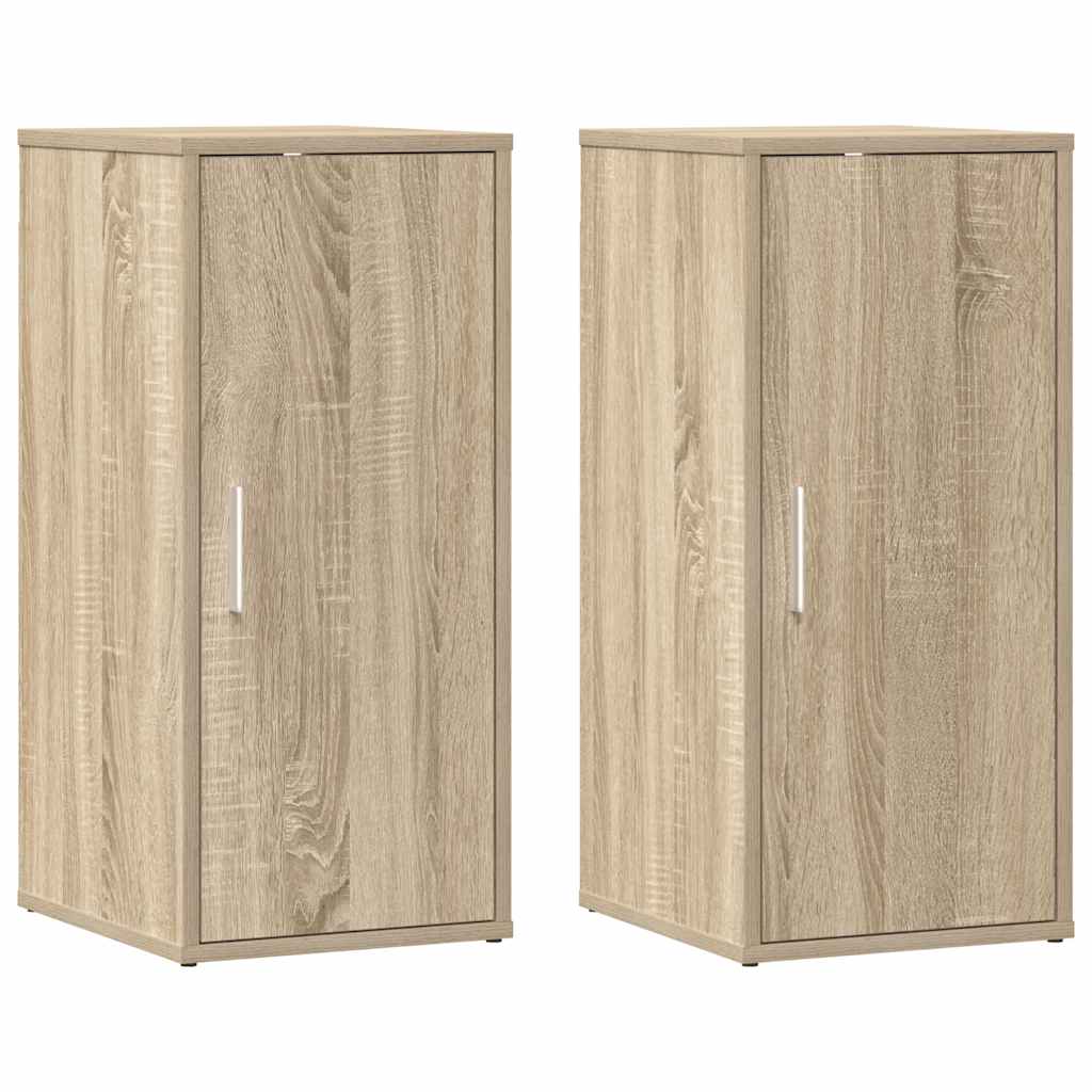 Zapateros 2 uds contrachapado roble Sonoma 32x35x70 cm