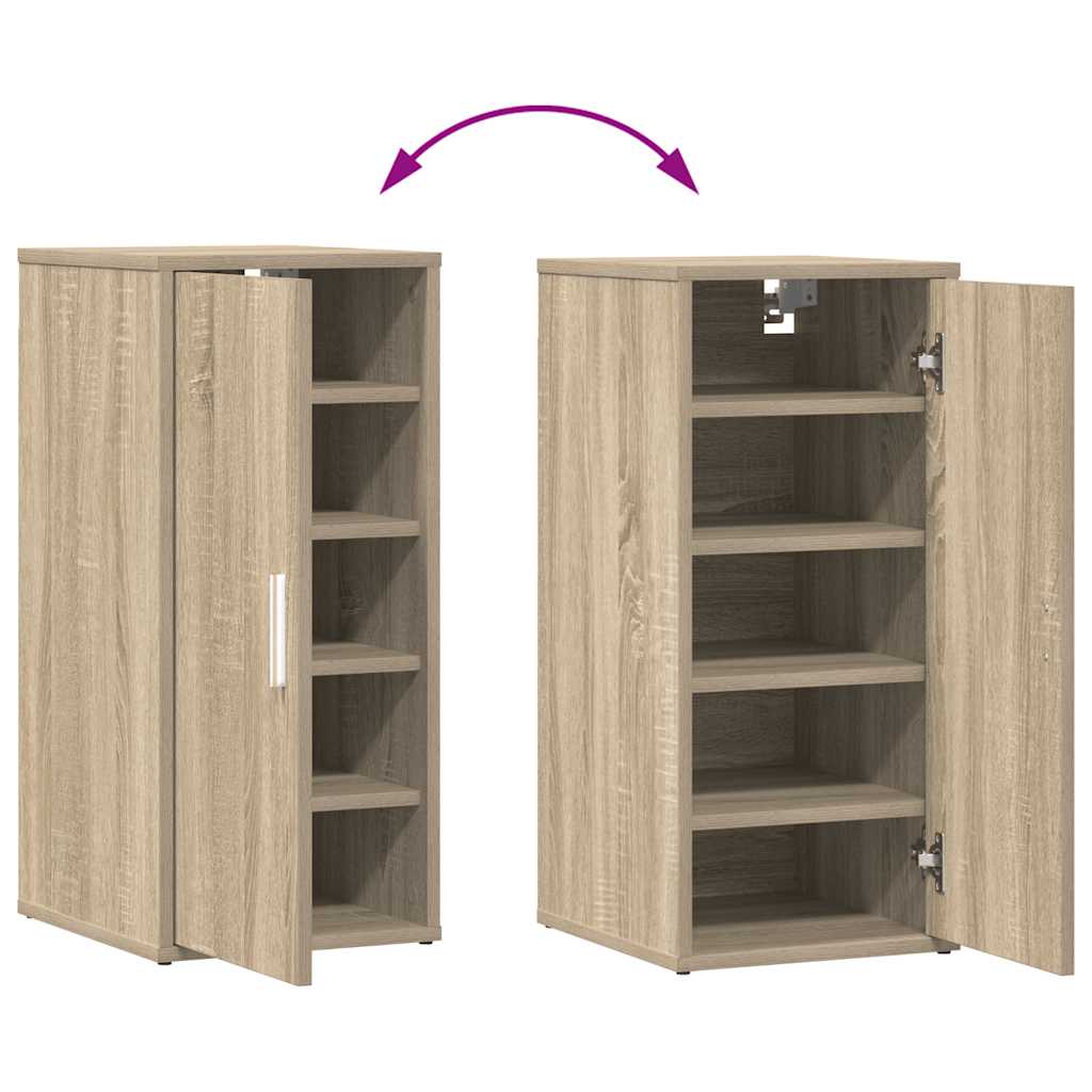 Zapateros 2 uds contrachapado roble Sonoma 32x35x70 cm
