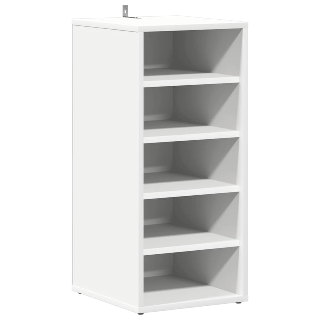 Zapatero de madera contrachapada blanco 31,5x35x70 cm