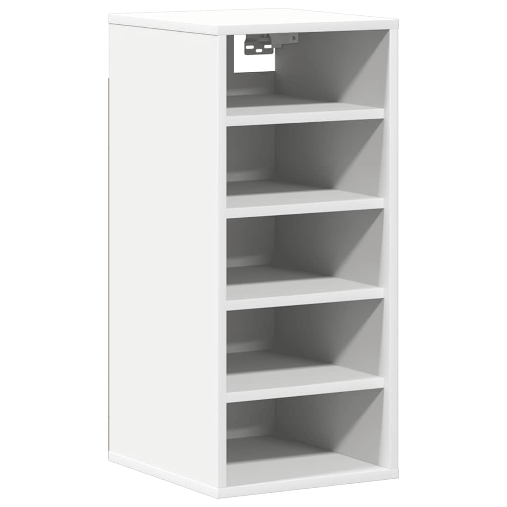 Zapatero de madera contrachapada blanco 31,5x35x70 cm