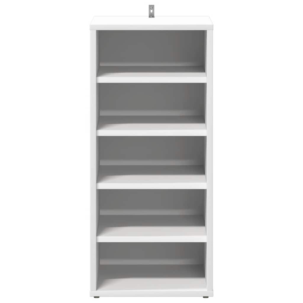 Zapatero de madera contrachapada blanco 31,5x35x70 cm