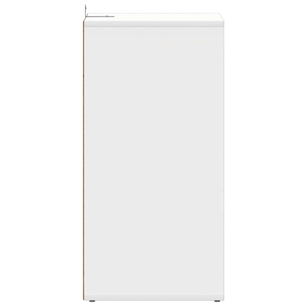Zapatero de madera contrachapada blanco 31,5x35x70 cm