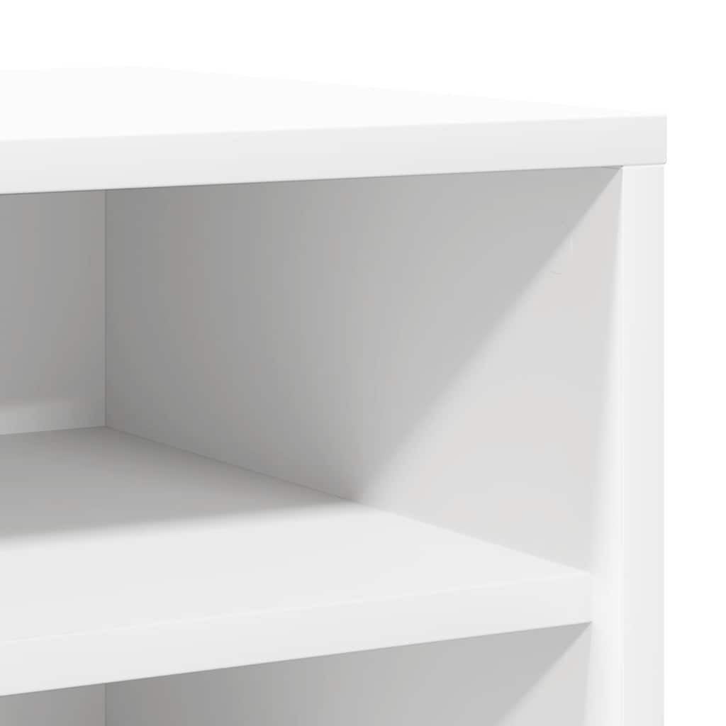 Zapatero de madera contrachapada blanco 31,5x35x70 cm