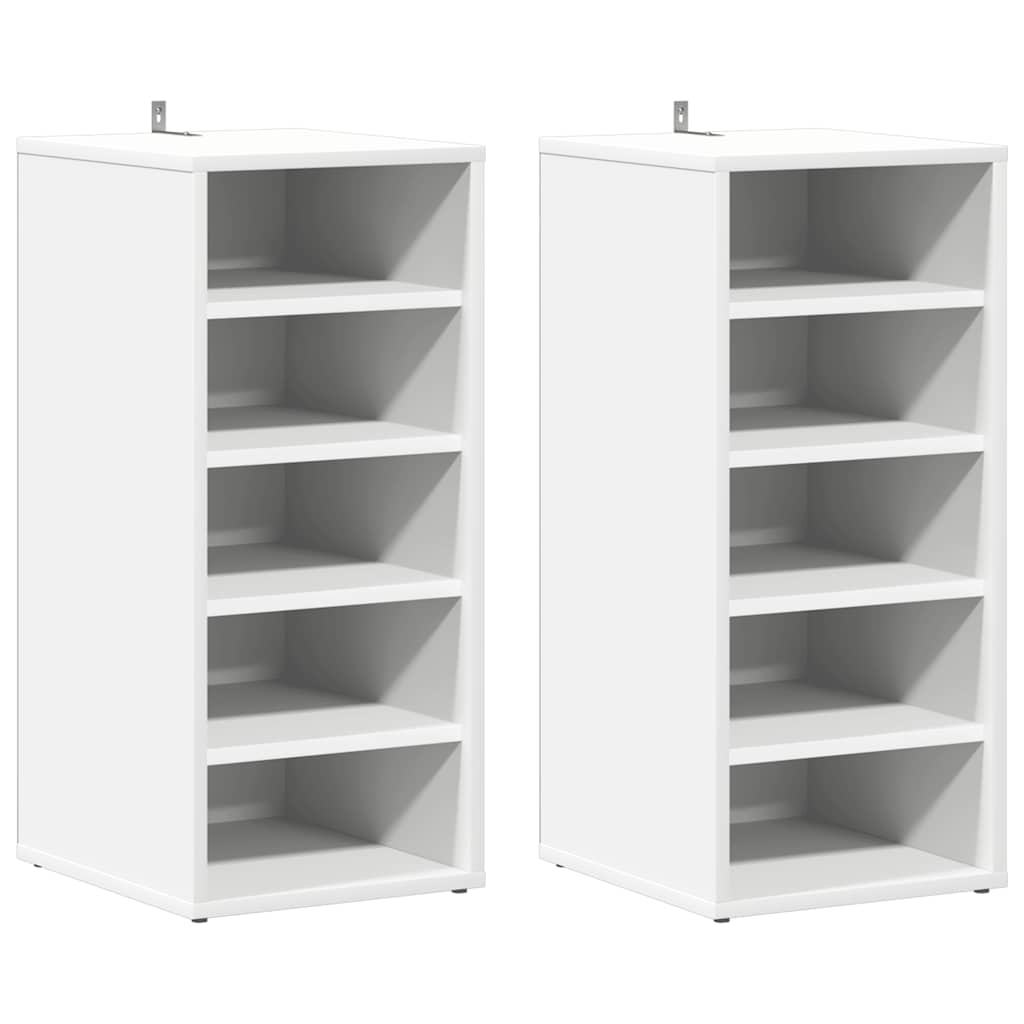 Zapateros 2 uds contrachapada blanco 31,5x35x70 cm