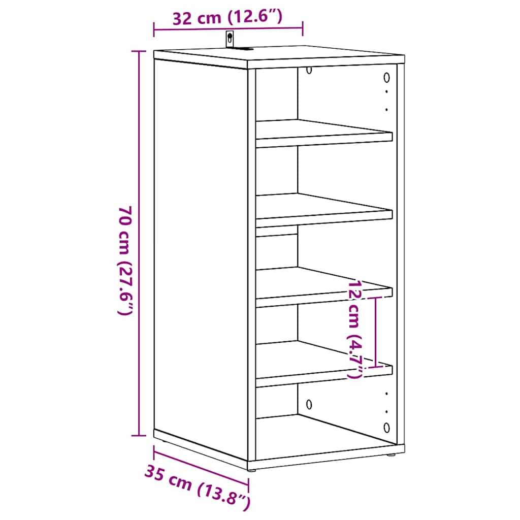 Zapateros 2 uds contrachapada blanco 31,5x35x70 cm