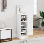 Zapatero de madera contrachapada blanco 31,5x35x70 cm
