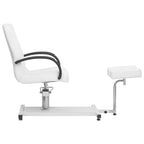 Sillón de masaje con reposapiés blanco cuero PE 127x60x98 cm