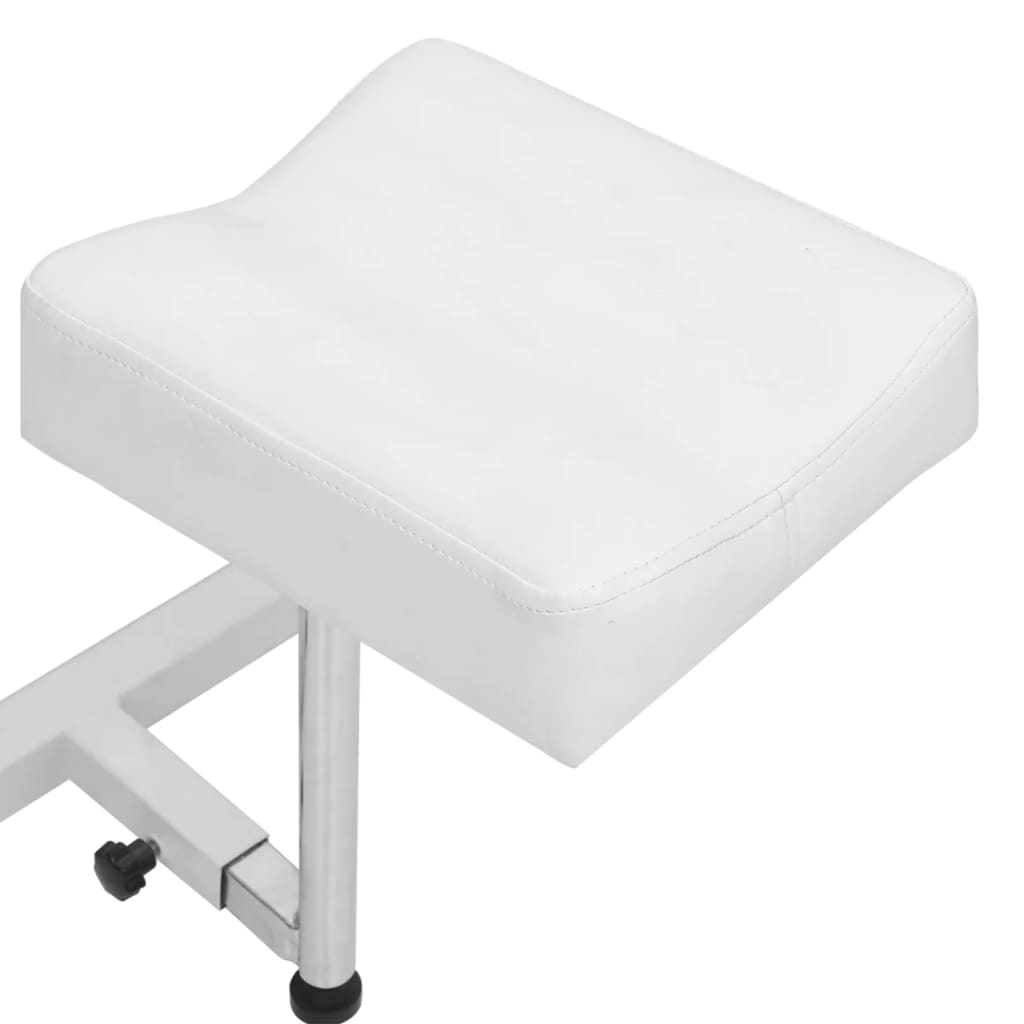 Sillón de masaje con reposapiés blanco cuero PE 127x60x98 cm