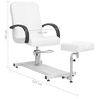 Sillón de masaje con reposapiés blanco cuero PE 127x60x98 cm