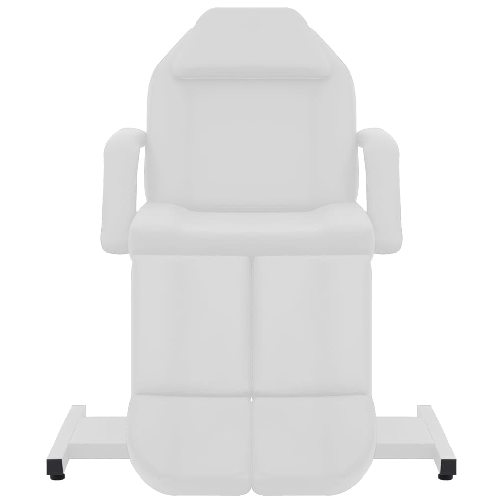 Sillón de salón de belleza cuero sintético blanco 180x62x78 cm