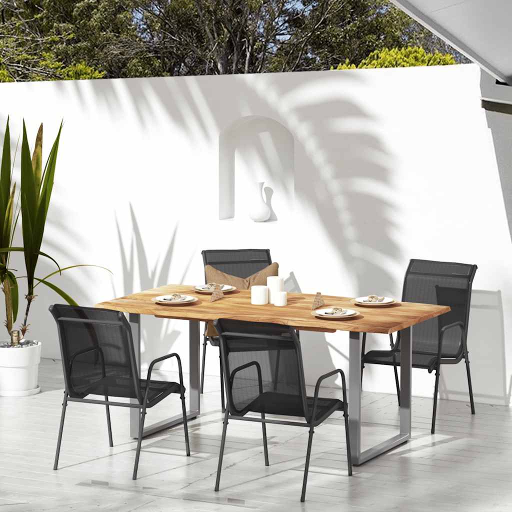 Garden chairs 2 pieces steel and textilene black