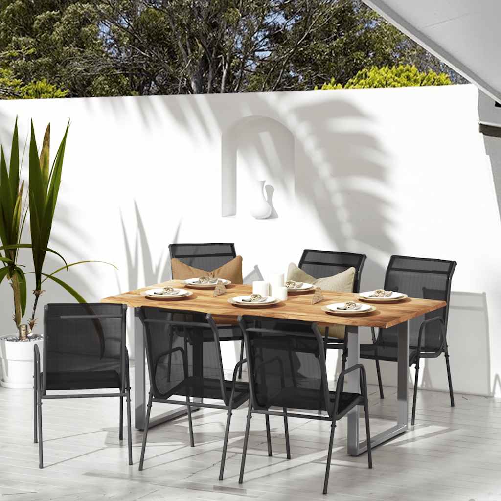 Garden chairs 2 pieces steel and textilene black