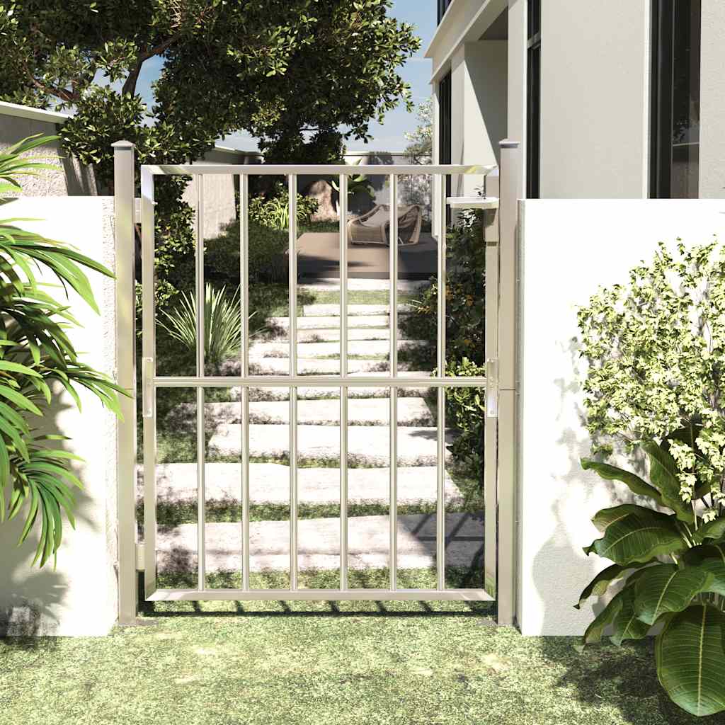 Puerta de jardín 100x100 cm de acero inoxidable