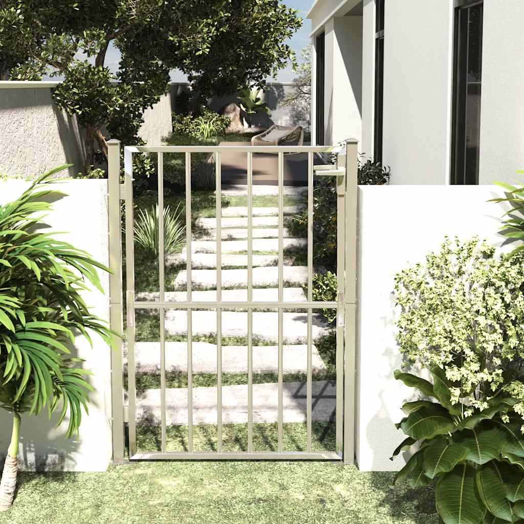 Puerta de jardín 100x100 cm de acero inoxidable