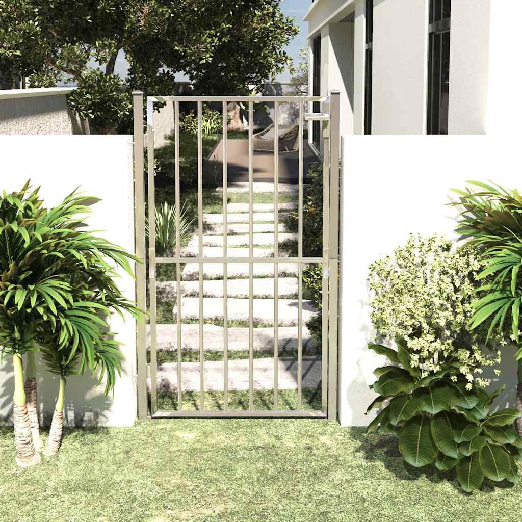 Puerta de jardín 100x100 cm de acero inoxidable