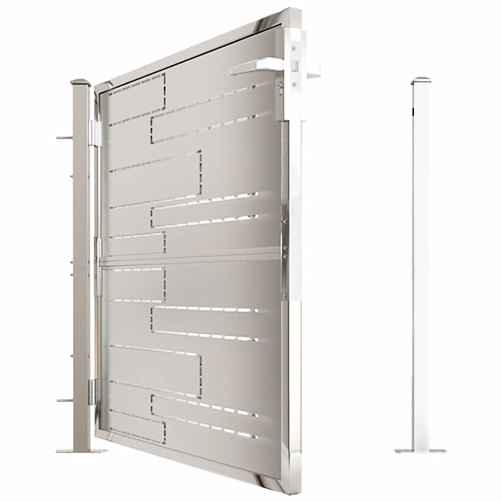 Puerta de jardín 100x100 cm de acero inoxidable