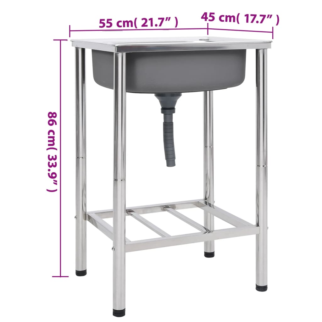 Fregadero de camping de un seno acero inoxidable