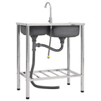 Fregadero de camping doble seno y grifo acero inoxidable