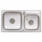 Fregadero de camping doble seno y grifo acero inoxidable