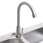 Fregadero de camping doble seno y grifo acero inoxidable