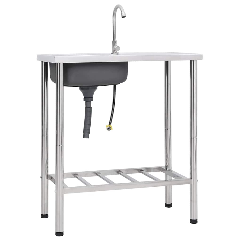 Fregadero de camping de un seno acero inoxidable