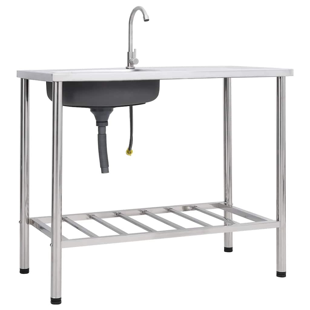 Fregadero de camping de un seno acero inoxidable