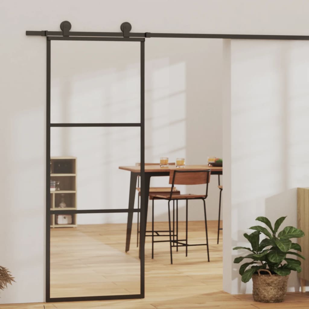 Sliding door with ESG glass and aluminum hardware 102x205 cm