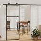 Puerta corredera con herrajes ESG vidrio y aluminio 102x205 cm