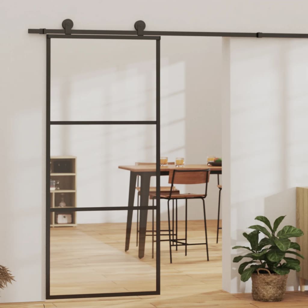 Sliding door with ESG glass and aluminum hardware 102x205 cm