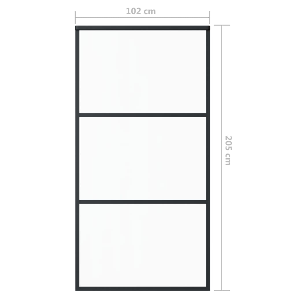 Sliding door with ESG glass and aluminum hardware 102x205 cm