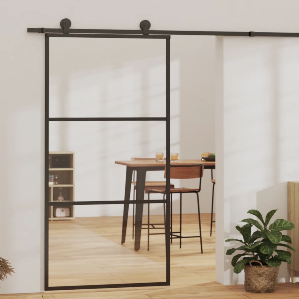 Sliding door with ESG glass and aluminum hardware 102x205 cm