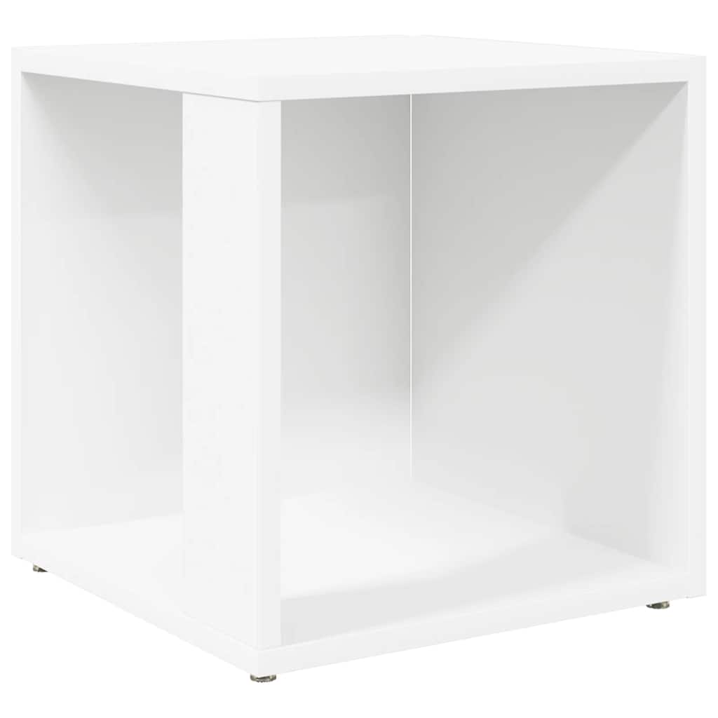 Mesa auxiliar de madera contrachapada blanco 33x33x34,5 cm