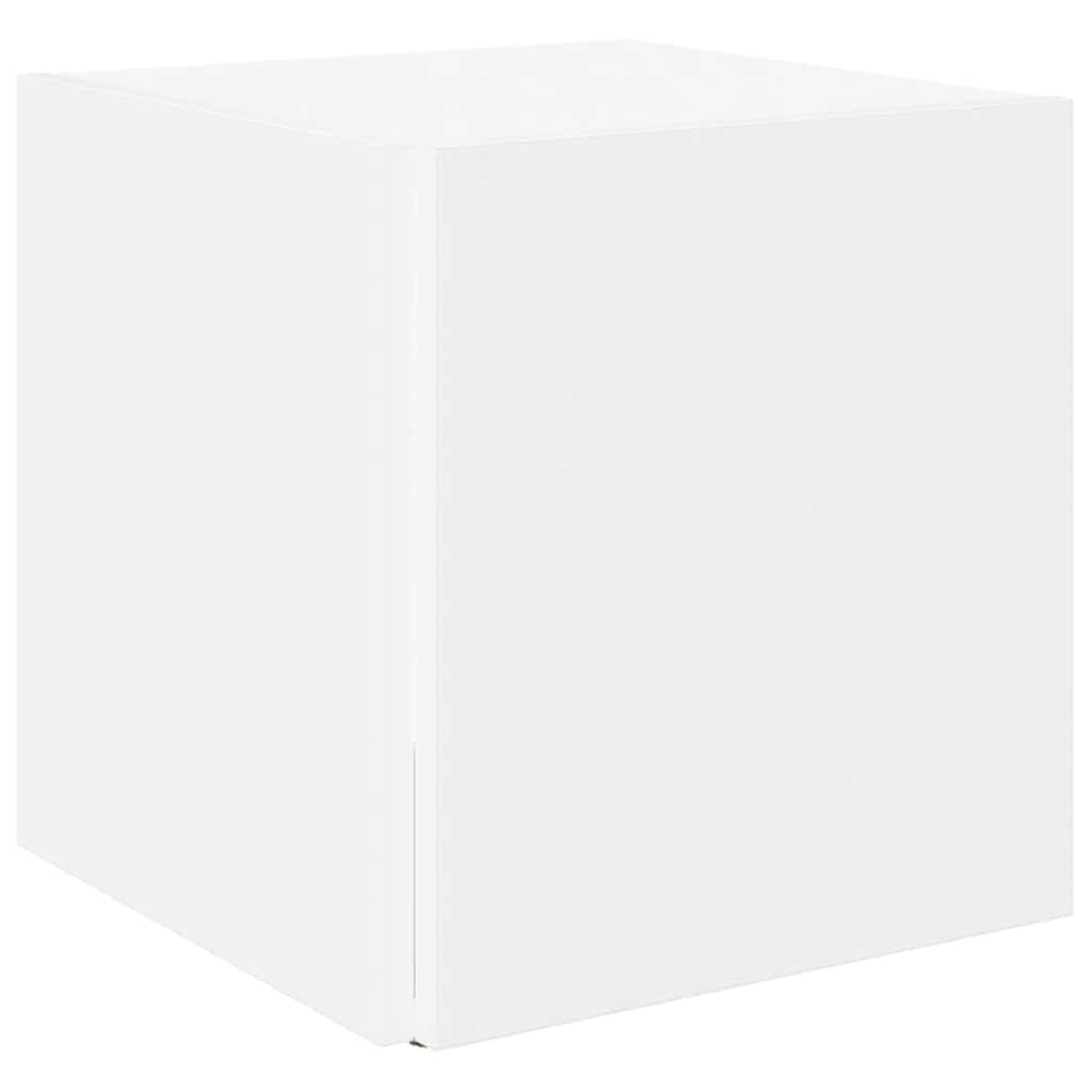 Mesa auxiliar de madera contrachapada blanco 33x33x34,5 cm