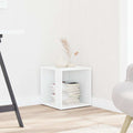 Mesa auxiliar de madera contrachapada blanco 33x33x34,5 cm